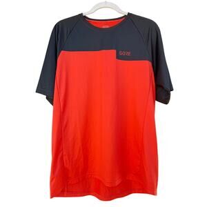 Gore Wear Men's Trail Short Sleeve Shirt Tee Orange Active Wear Size Medium